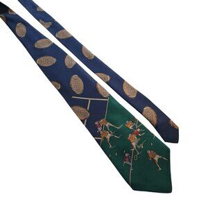 Vintage 417 Van Heusen Football Themed Silk Necktie Designer Coach Dad Gift Fan